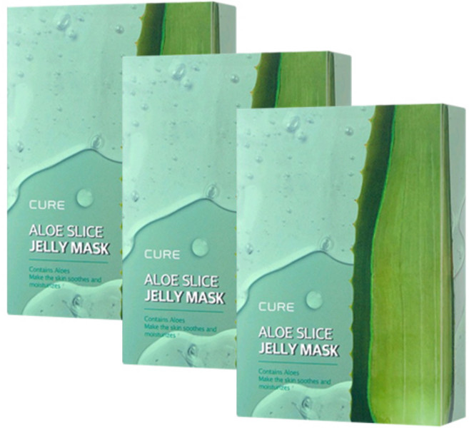 김정문알로에 라 센스 로에 큐어 슬라이스 젤리 마스크 300ml, 10개입, 3개