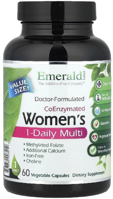 Emerald Laboratories 코엔자이메이티드 우먼스 원 데일리 멀티 베지캡슐 60정, 1개, 1개 - 쿠팡