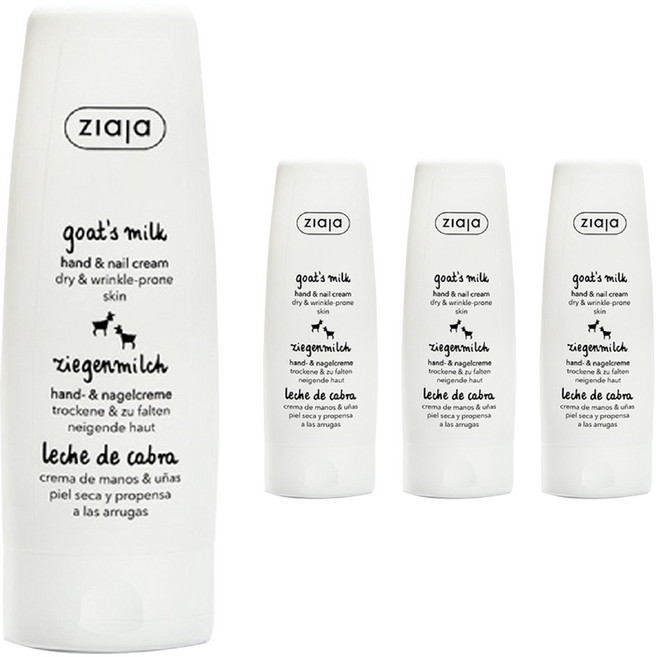 지아자 산양유 핸드 앤 네일 크림, 4개, 80ml