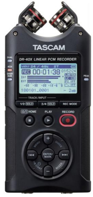 호환 TASCAM DR-40X portable versatile four track digital 아우디o recorder pen WAV/BWF linear PCM USB, 한개옵션0