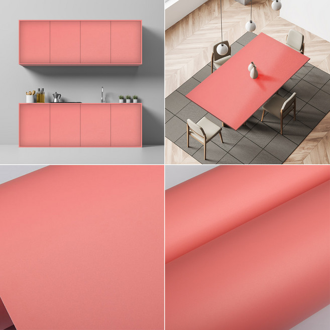 3M 친환경 접착식 가구 문 방문 책상 냉장고 싱크대 붙박이장 다용도 리폼 인테리어필름, 31. VMC142 코랄 핑크