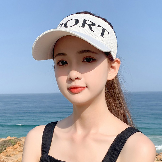 레드에셋 여성 여름 햇빛 자외선차단 모자 골프 썬캡 UV 차단 햇빛가리개, 화이트