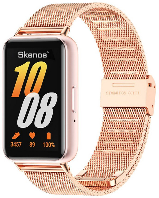 SKENOS 갤럭시 핏3 메탈스트랩 밀레니즈 루프 밴드 Galaxy Fit 3, 버클형, 로즈골드, 1개