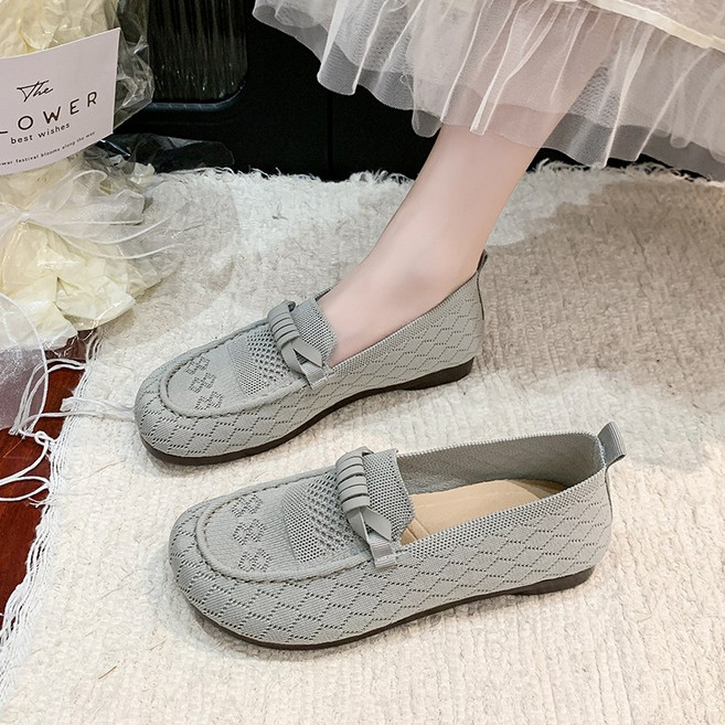 BLTER 여성 니트 메쉬 슬립온 여름 발편한 미끄럼방지 니트 스판 망사 샌들 컴포트 푹신푹신 가볍고 편한 신발 여성 스니커즈 엄마 신발 로퍼 여성 단화 워킹화 625-33