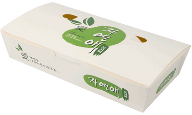 사각 종이도시락 자연애2줄 50개, 1개, 50개입