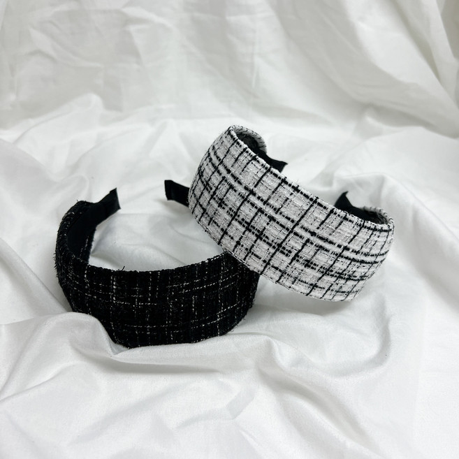 명품 스타일 트위드 헤어 밴드