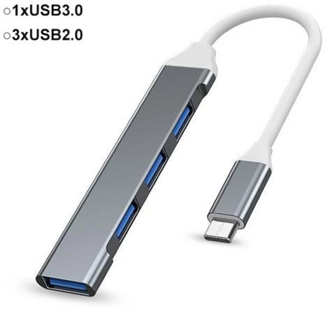 KEBIDUMEI USB 3.0 허브 5Gbps 고속 4포트 C 분배기 OTG 어댑터 마우스 키보드 맥북 프로 노트북 데스크탑용, 1개, [02] Type C