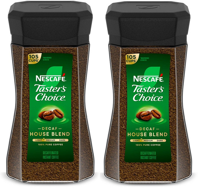 네스카페 테이스터 초이스 디카페인 인스턴트 커피 198g x2통, 105개입, 2개