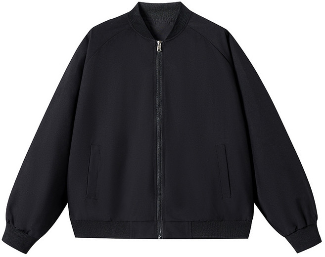 素色薄款棒球夾克 防風防水立領飛行外套 秋季新款騎士外套