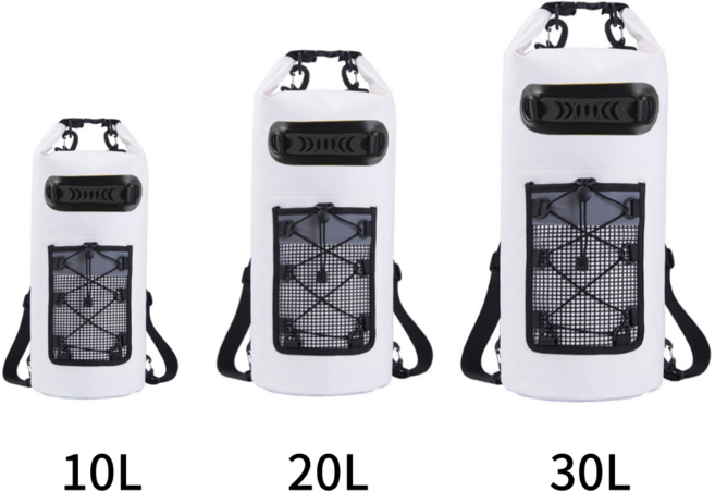 디오르칸 스트링 매쉬 포켓 드라이백 방수가방, 30L, 화이트