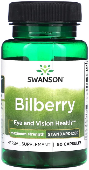 Swanson 빌베리 250mg 캡슐 60정, 1개 - 쿠팡