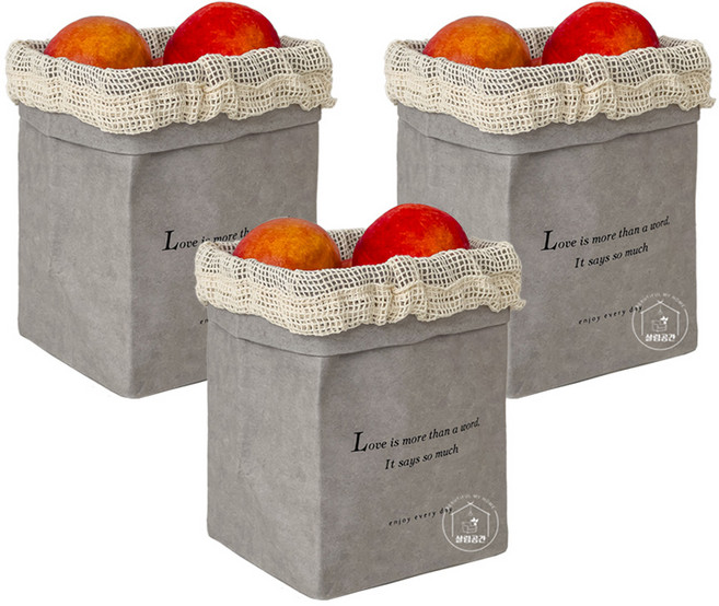 살림공간 페이퍼백 야채망 다용도 냉장고정리, 3개, 세트