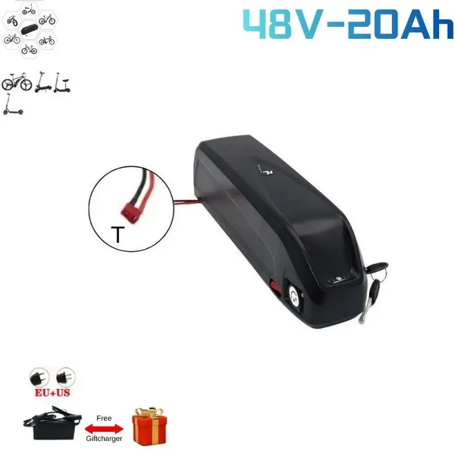 하이롱 배터리 48V 36V 52V 20Ah 30Ah 바팡 BBS02 BBS03 BBSHD 모터용, 48V 20Ah (T)