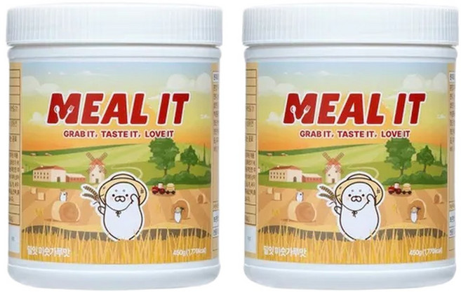 밀잇 단백질 쉐이크 450g 미숫가루맛 2통 + 전용 보틀 350ml, 2개