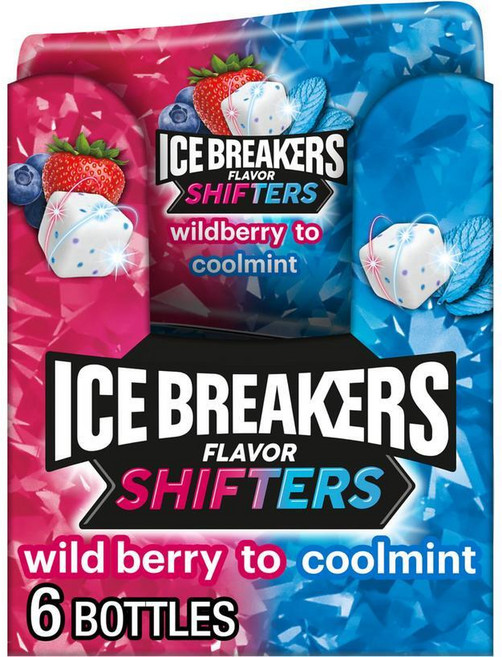 ICE BREAKERS 레이스 플레버 시프터 와일드 베리 투 쿨민트 무설탕 츄잉껌 91g, 1개