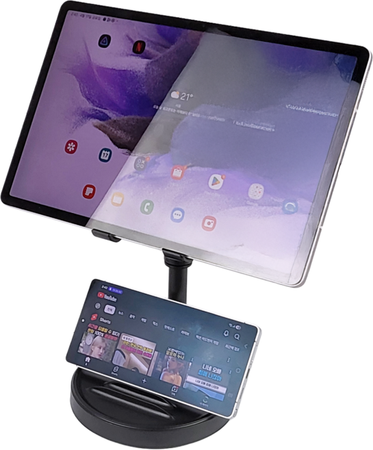 높이조절 태블릿 핸드폰 360도 회전 거치대 스탠드, 1개, 블랙, C79
