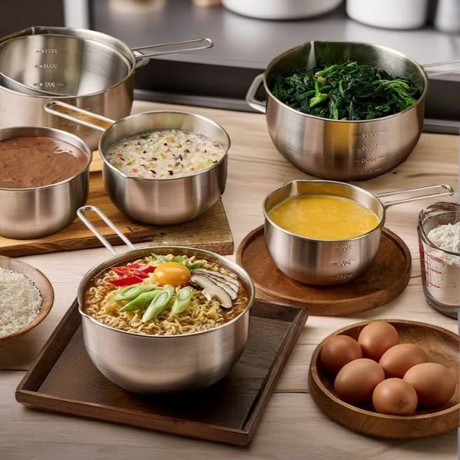 에비히슈테른 레카 스텐 계량 멀티팟 라면 손잡이 편수 냄비 90, 1개