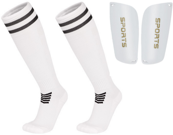 고학년 축구양말 +신가드 세트 1+1 (신발 220~240mm), 1세트, 화이트