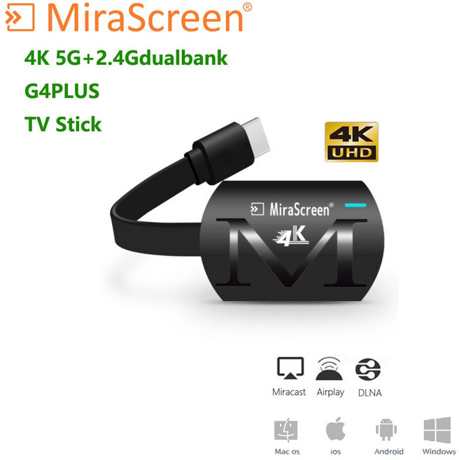 MiraScreen 4K 螢幕投放器, G4 plus(2.4G+5G), G4PLUS