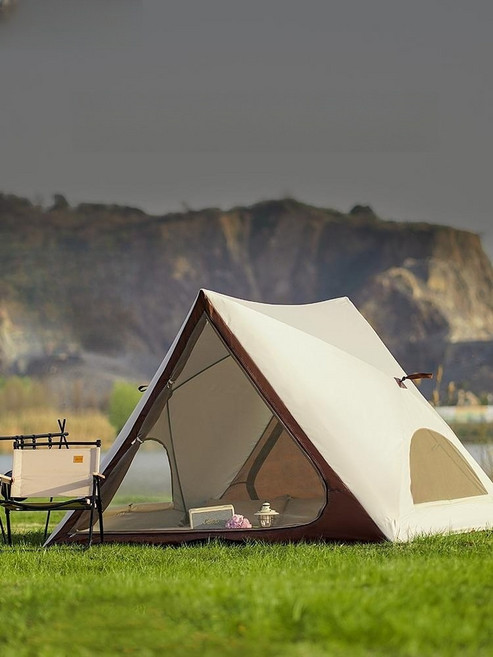 a형 터널 글램핑 돔텐트 방수 장박텐트 쉘터 타프, 3-5인용-, 기본 색상