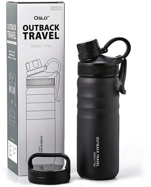 오슬로 아웃백 트래블 텀블러, 블랙, 500ml, 1개