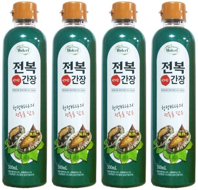 홀렌 맛더한 전복간장 만능간장, 4개, 500ml