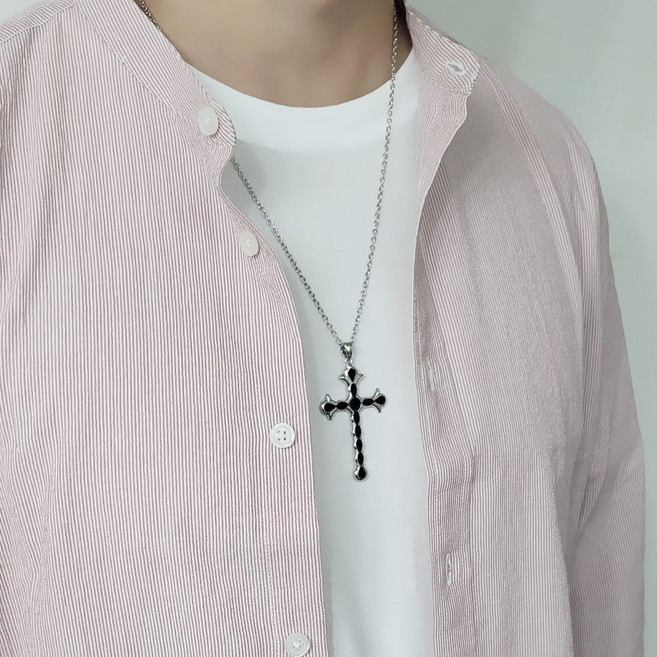 [골드러쉬] N-024 목걸이 여자 체인줄 여성 펜던트 메탈십자가 악세사리 여성패션목걸이