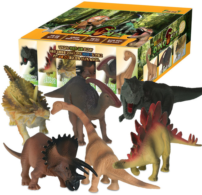 오즈토이 테라어드벤처 다이노식스 공룡 피규어 6종 세트, 1세트