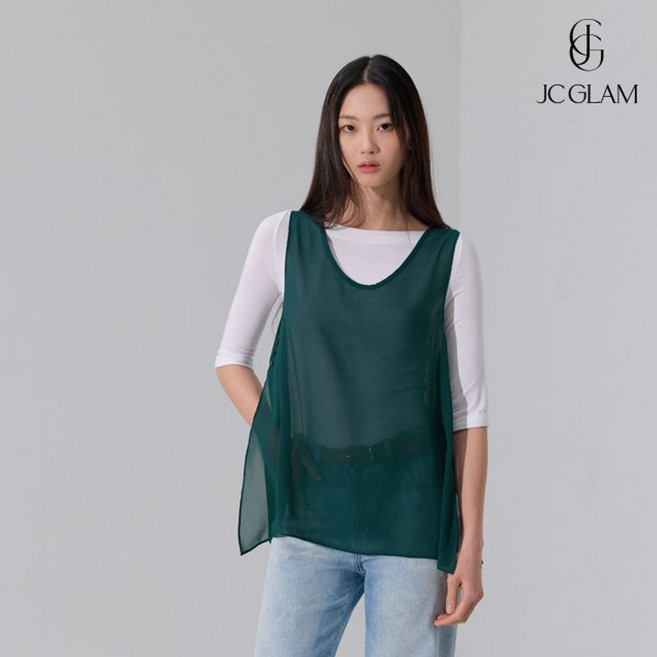 제이시글램 몸매커버 쉬폰베스트