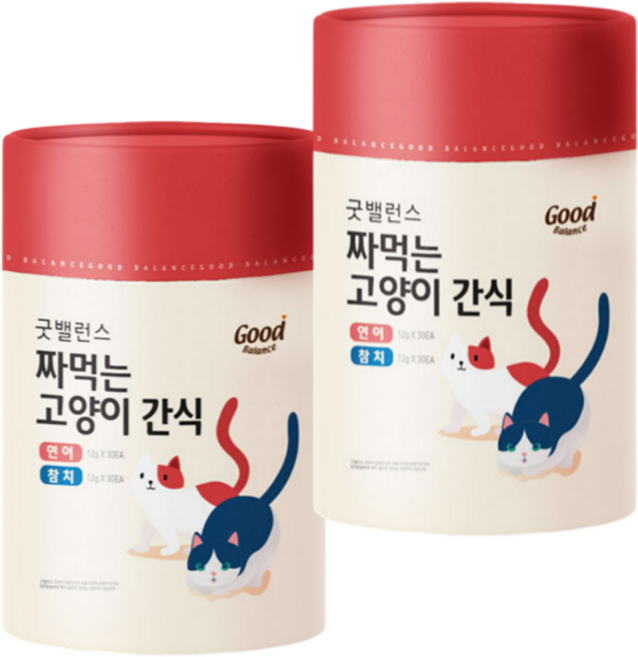 굿밸런스 짜먹는 고양이 간식 플러스, 혼합맛(연어/참치), 720g, 2개