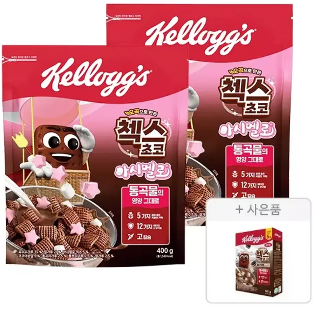 켈로그 첵스초코 마시멜로 400g 2개 + 증정(쿠키앤크림 120g 1개)