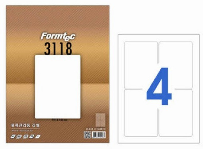 라벨지 물류관리용 4칸 100매 LS-3118 폼텍, 본상품