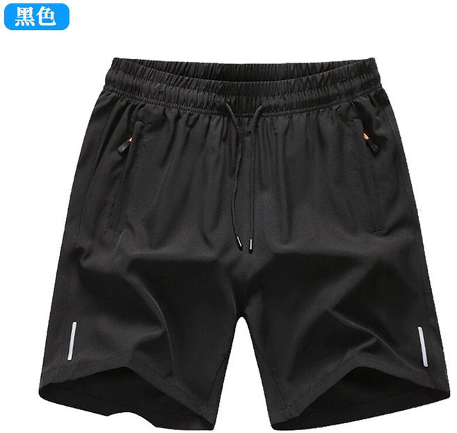 【小蘭優購】涼感透氣男士短褲 - 拉鍊口袋抽繩設計休閒運動工作短褲