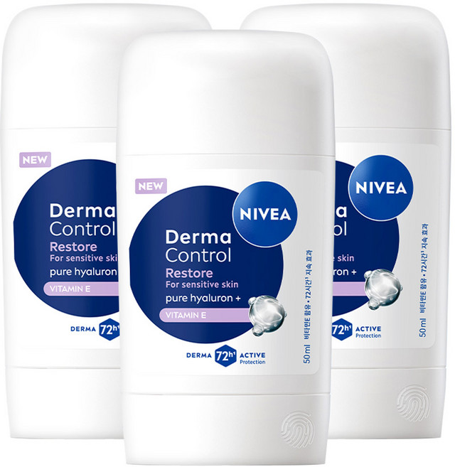 니베아 데오드란트 더마 컨트롤 리스토어 스틱 50ml 3개