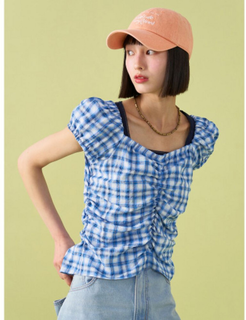 에잇세컨즈 8SECONDS 체크패턴 블라우스 스카이 블루 325565LY2Q 139854