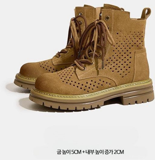 여성 가죽 앵클부츠 여름 통기성 서부 카우보이 스타일 하이킹화