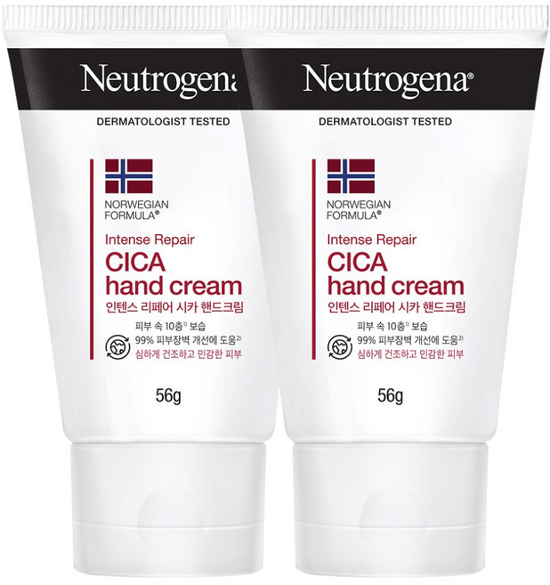 뉴트로지나 인텐스 리페어 시카 핸드크림, 56g, 2개