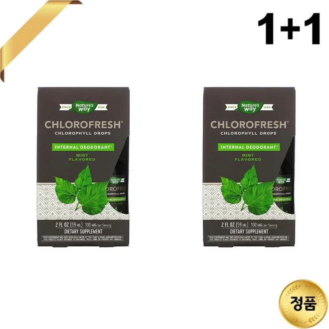 Nature's Way Chlorofresh Chlorophyll Drops Mint 네이쳐스웨이 엽록소 민트 자연추출물 2oz/59ml 2개, 59ml, 1개 - 쿠팡