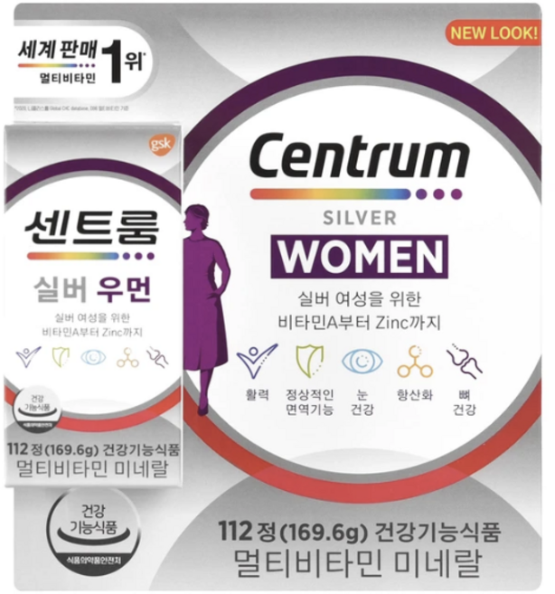 센트룸 멀티비타민 실버 포우먼, 112정, 1개