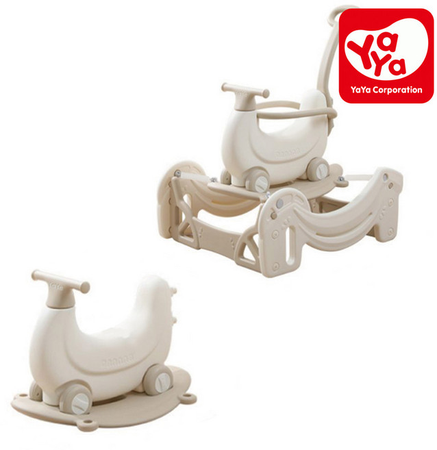 바나나 스프링카 유아 붕붕카 푸쉬카 4in1 승용 완구, 베이지