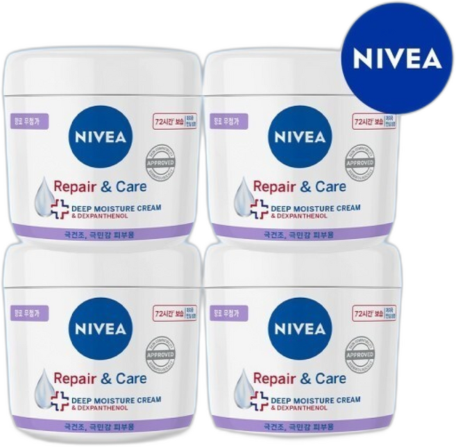니베아 리페어 앤 케어 크림, 리페어 앤 케어 크림 400ml 4개, 4개
