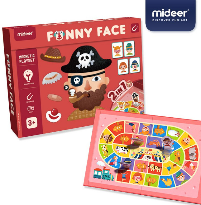 mideer 마그네틱 자석보드 얼굴만들기 MD1038, 상세페이지 참조, 1개