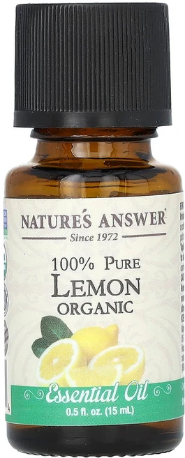네이처스 앤서 100% 순수 유기농 에센셜 오일 레몬향 15ml (0.5 fl oz) NTA-26645 - 쿠팡