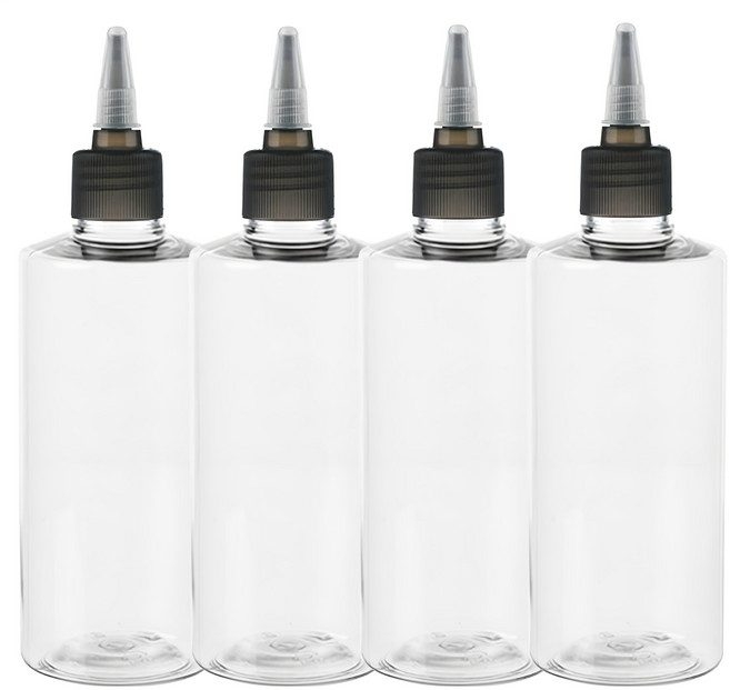 병도매닷컴 투명 뾰족 검정마개 공병 AC200, 200ml, 4개