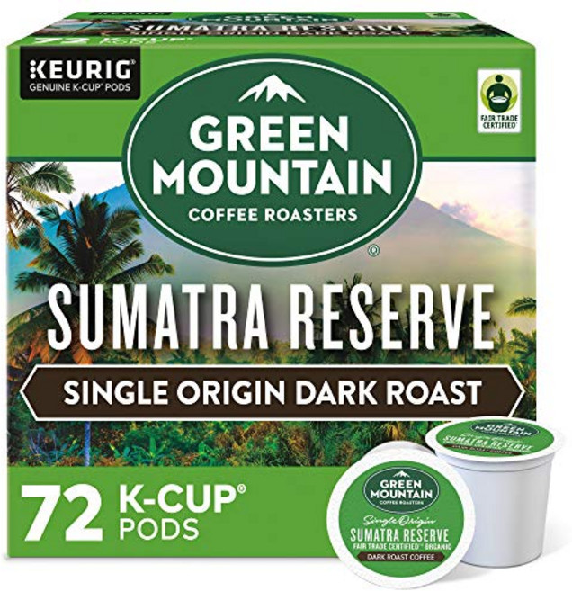 그린 마운틴 커피 로스터스 수마트라 리저브 큐리그 싱글 서브 Green Mountain Coffee Roasters Sumatra Reserve Keurig Single-Serve, 수마트라 보호구역, 12개(6팩)