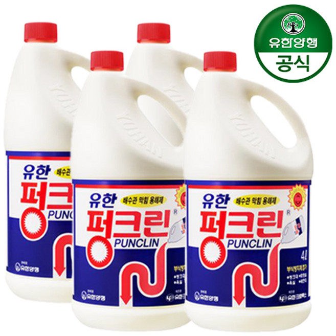 펑크린 배수구세정제, 4L, 4개