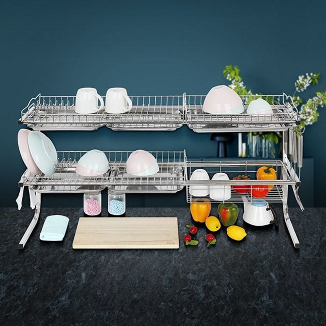 길이조절 식기건조대1000 2단 스텐 대형 업소용 선반_JNJ216 imj+4044hq