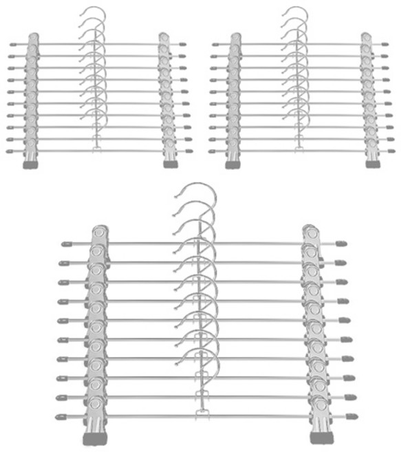 라이프서치 논슬립 코팅 회전형 옷걸이 치마바지걸이, 그레이, 30개