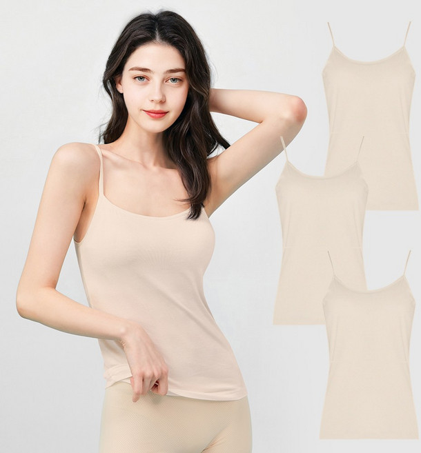 여성 데일리 모달 브라 캡 끈조절 나시 3p