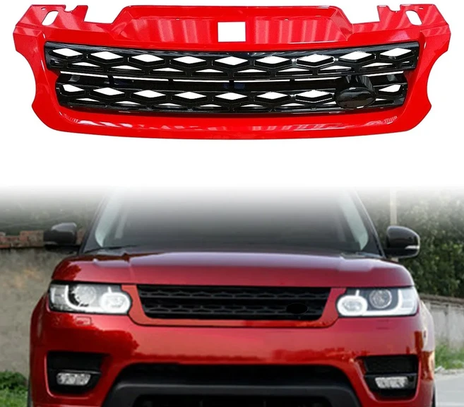자동차 앞 범퍼 상단 그릴 메쉬 랜드 로버 레인지 스포츠 L494 2014 스타일링 액세서리, 02 red black